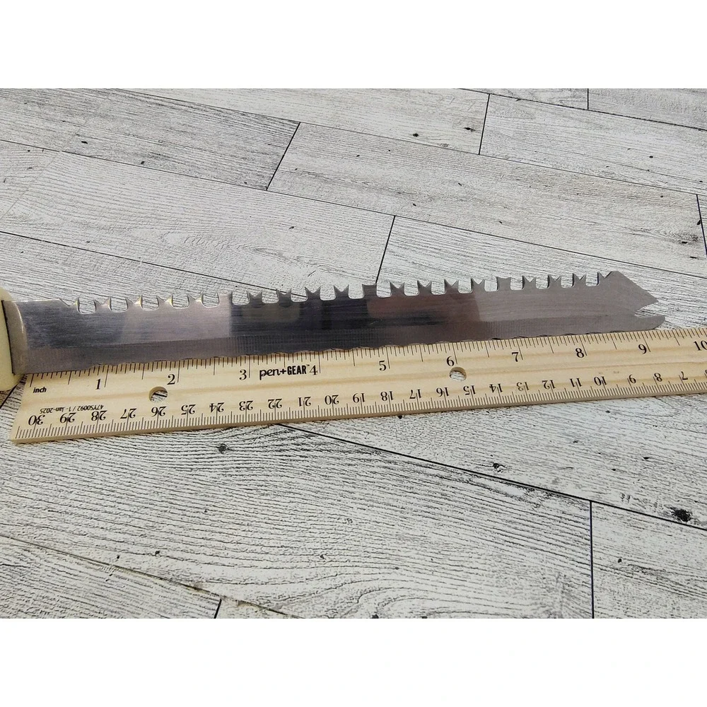 Vintage‎ Quikut Quikkle Stainless Double Sided Carving Knife Serrated Bakelite